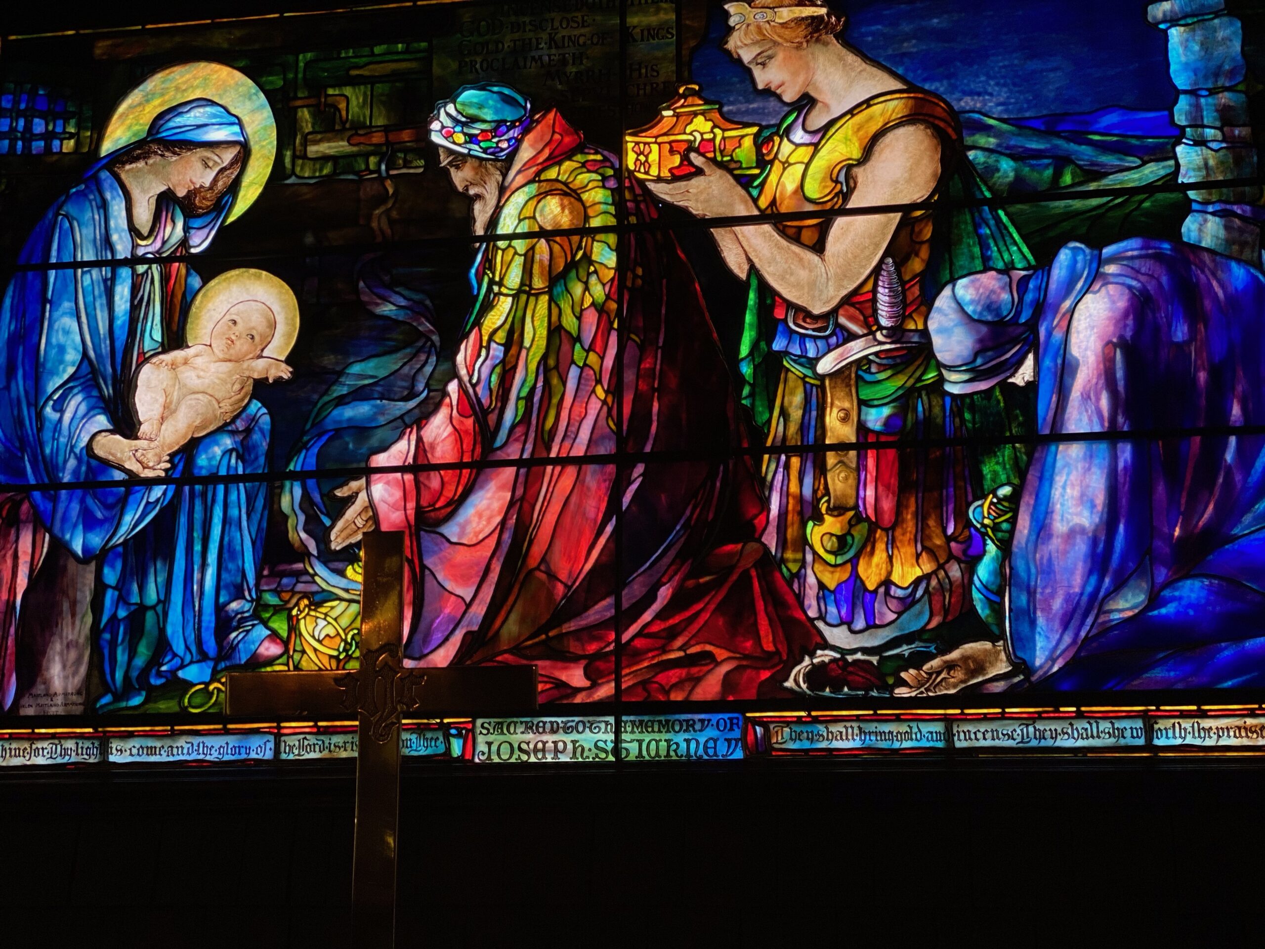 Stained glass Jekyll Isl baby Jesus